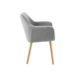 Eetkamerstoelen^Huisenthuis Armstoel Jonne Lichtgrijs