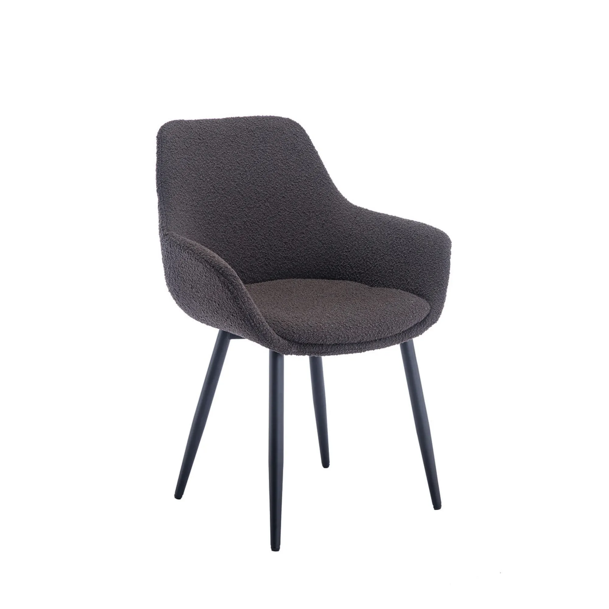Eetkamerstoelen^Huisenthuis Armstoel Kate Bouclé – Set van 2 Antraciet