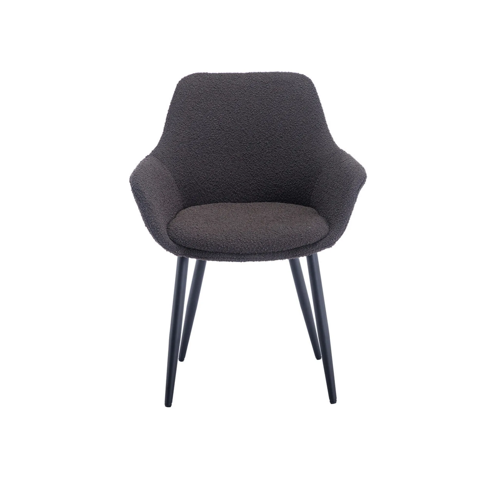 Eetkamerstoelen^Huisenthuis Armstoel Kate Bouclé – Set van 2 Antraciet