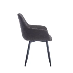 Eetkamerstoelen^Huisenthuis Armstoel Kate Bouclé – Set van 2 Antraciet