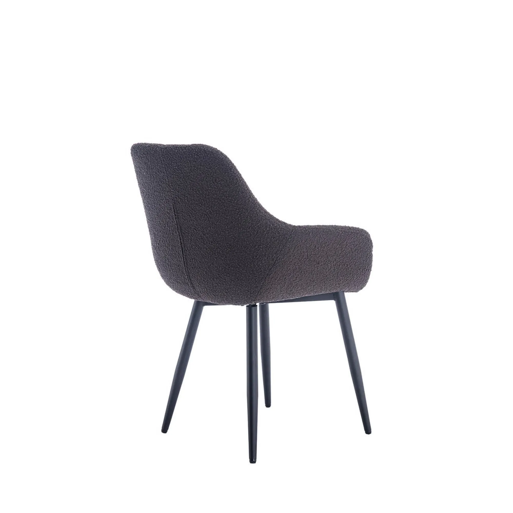 Eetkamerstoelen^Huisenthuis Armstoel Kate Bouclé – Set van 2 Antraciet
