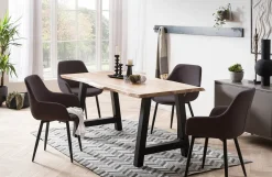 Eetkamerstoelen^Huisenthuis Armstoel Kate Bouclé – Set van 2 Antraciet
