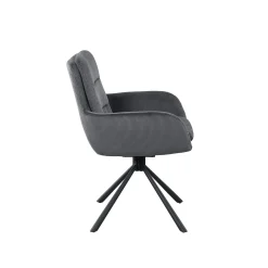 Eetkamerstoelen^Huisenthuis Armstoel Liora Donkergrijs