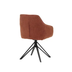 Eetkamerstoelen^Huisenthuis Armstoel Lise Ribstof Koper