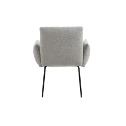 Eetkamerstoelen^Huisenthuis Armstoel Lizzie Bouclé Lichtgrijs