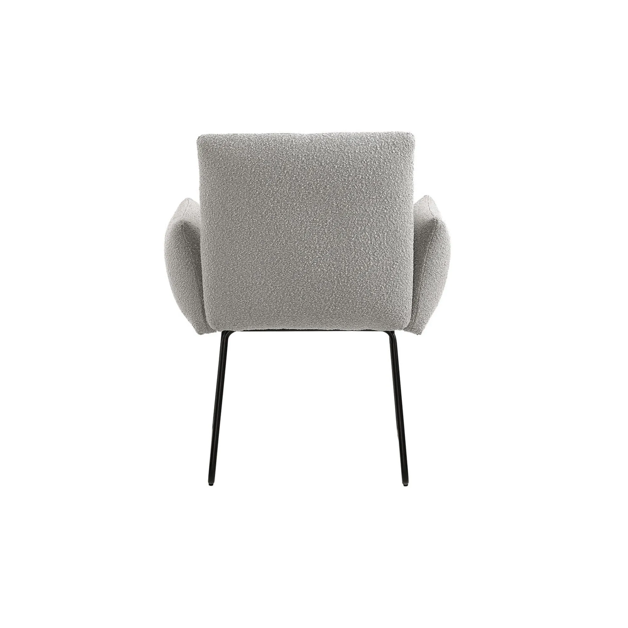 Eetkamerstoelen^Huisenthuis Armstoel Lizzie Bouclé Lichtgrijs