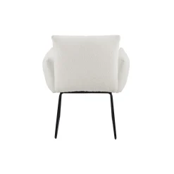 Eetkamerstoelen^Huisenthuis Armstoel Lizzie Bouclé Wit