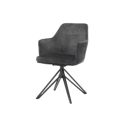 Eetkamerstoelen^Huisenthuis Armstoel Melvin Stof – Set van 2 Antraciet