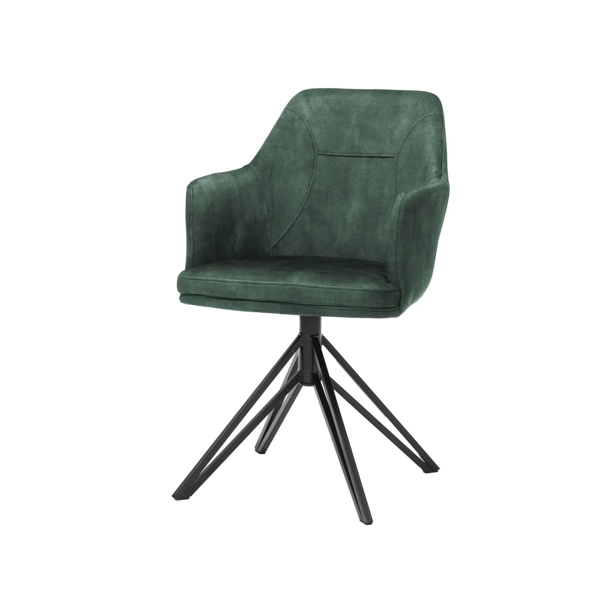 Eetkamerstoelen^Huisenthuis Armstoel Melvin Stof – Set van 2 Groen