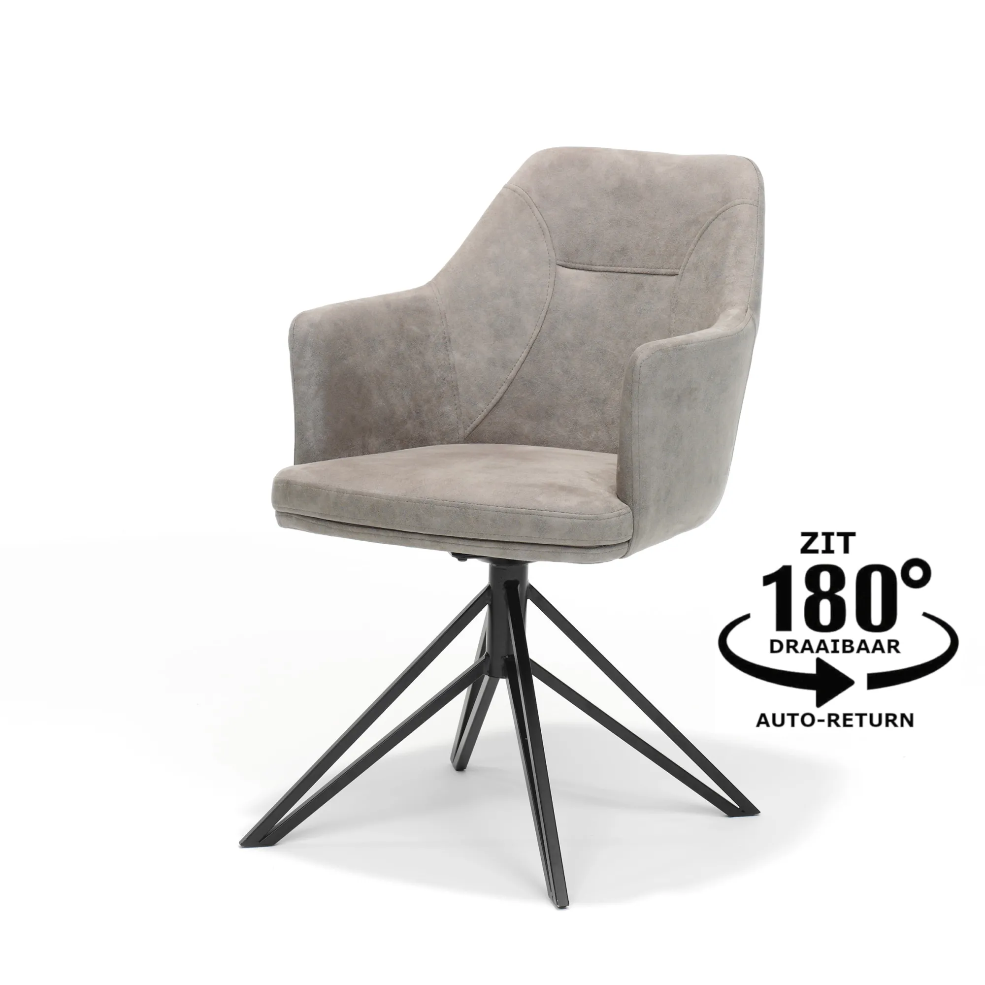 Eetkamerstoelen^Huisenthuis Armstoel Melvin – Set van 2 Pebble