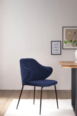 Eetkamerstoelen^Huisenthuis Armstoel Novi Blauw – Set van 2 Donkerblauw