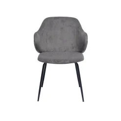 Eetkamerstoelen^Huisenthuis Armstoel Novi Grijs – Set van 2 Grijs, Zwart