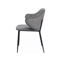 Eetkamerstoelen^Huisenthuis Armstoel Novi Grijs – Set van 2 Grijs, Zwart