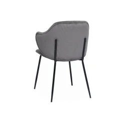 Eetkamerstoelen^Huisenthuis Armstoel Novi Grijs – Set van 2 Grijs, Zwart