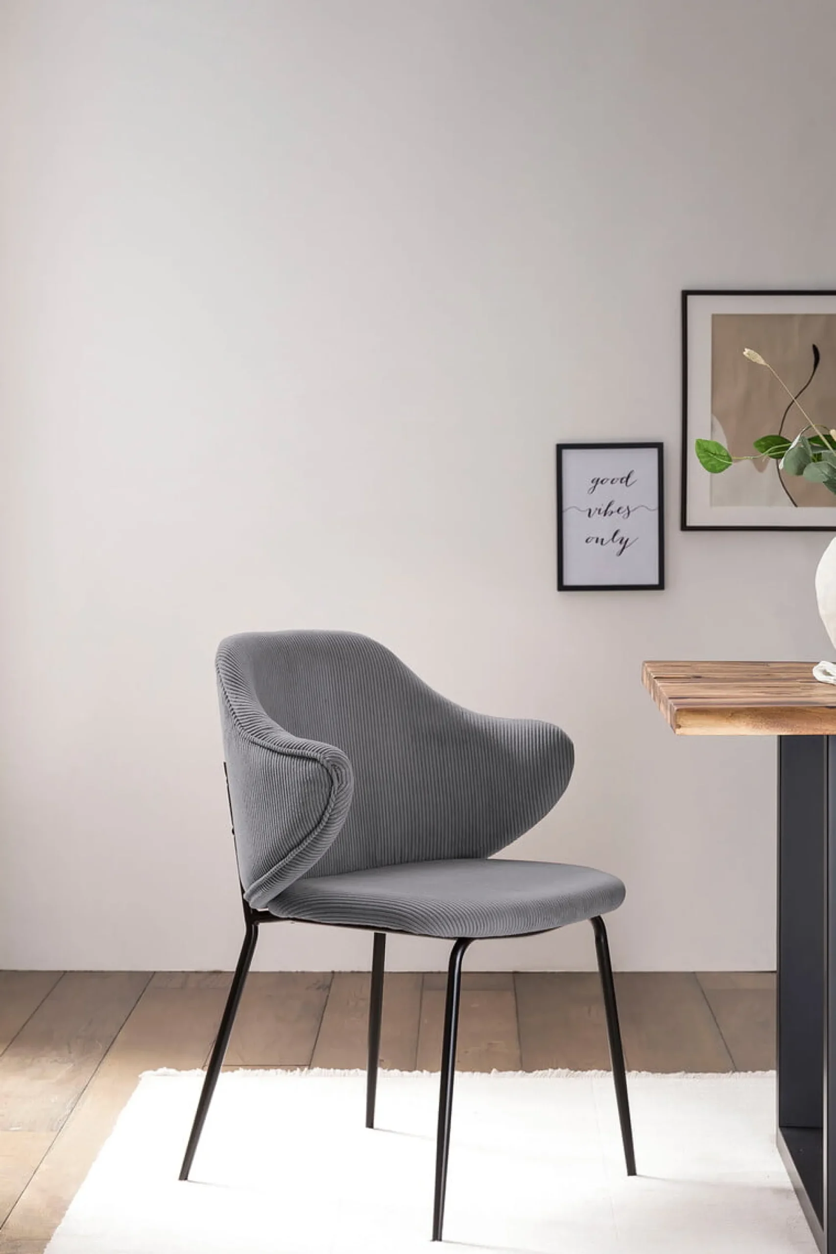 Eetkamerstoelen^Huisenthuis Armstoel Novi Grijs – Set van 2 Grijs, Zwart