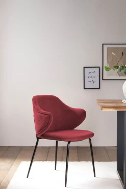 Eetkamerstoelen^Huisenthuis Armstoel Novi Rood – Set van 2 Paars, Rood