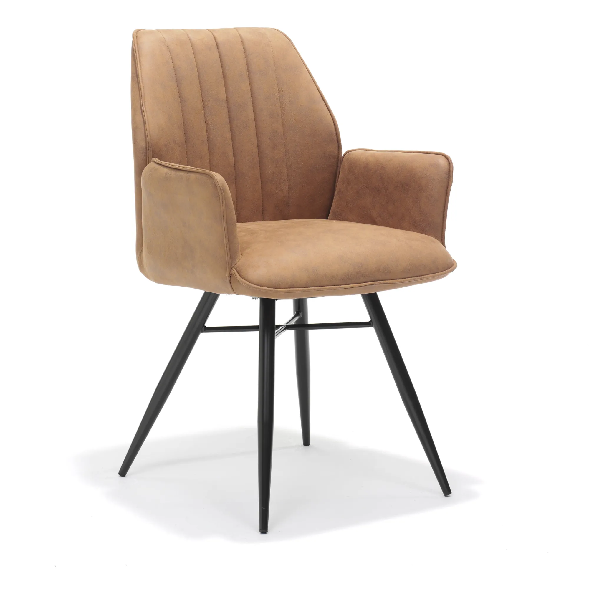 Eetkamerstoelen^Huisenthuis Armstoel Puk Cognac