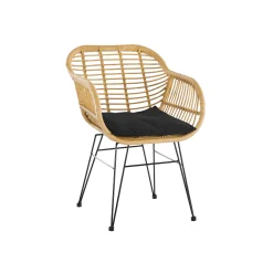 Eetkamerstoelen^Huisenthuis Armstoel Senne Rotan-Zwart – Set van 2