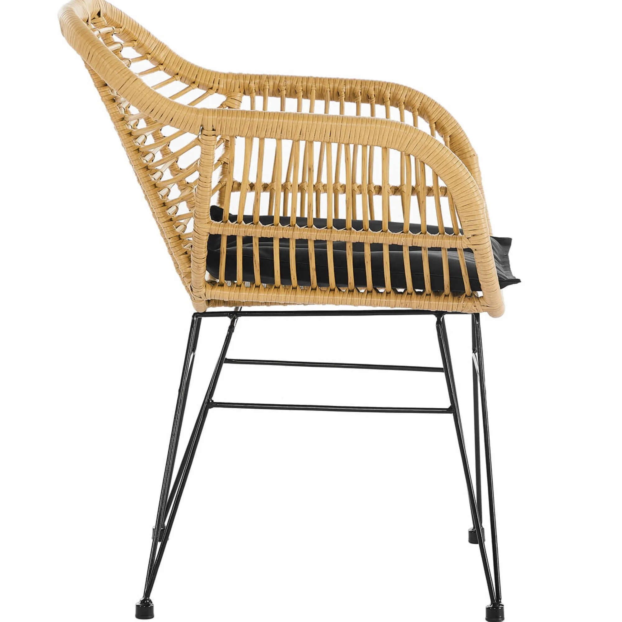 Eetkamerstoelen^Huisenthuis Armstoel Senne Rotan-Zwart – Set van 2