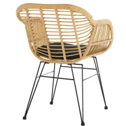 Eetkamerstoelen^Huisenthuis Armstoel Senne Rotan-Zwart – Set van 2