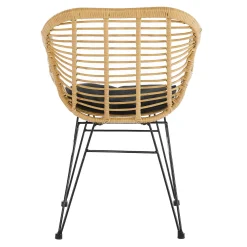 Eetkamerstoelen^Huisenthuis Armstoel Senne Rotan-Zwart – Set van 2