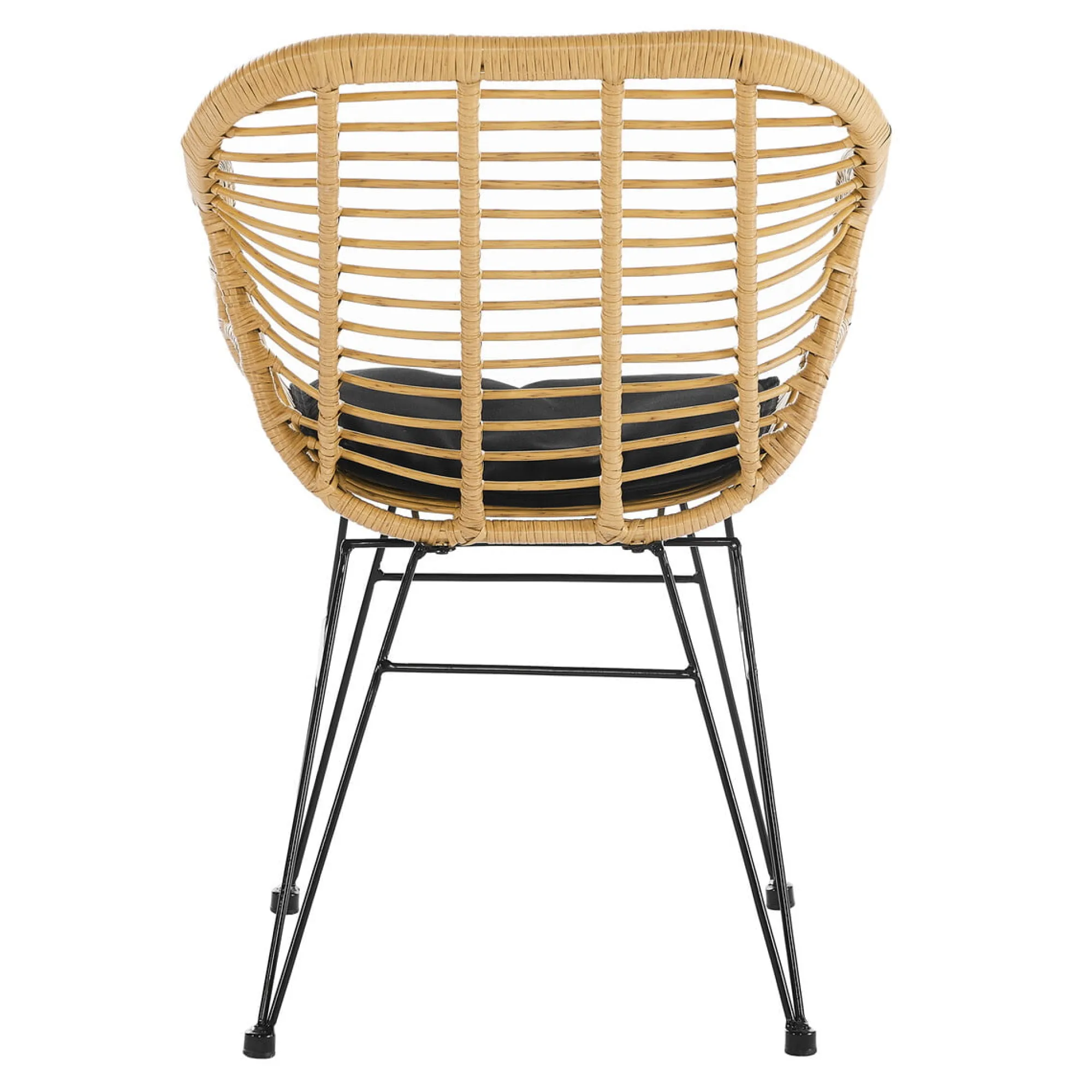 Eetkamerstoelen^Huisenthuis Armstoel Senne Rotan-Zwart – Set van 2