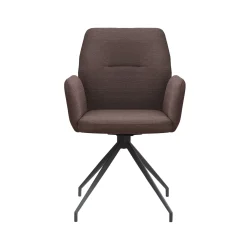 Eetkamerstoelen^Huisenthuis Armstoel Sonja Stof Bruin