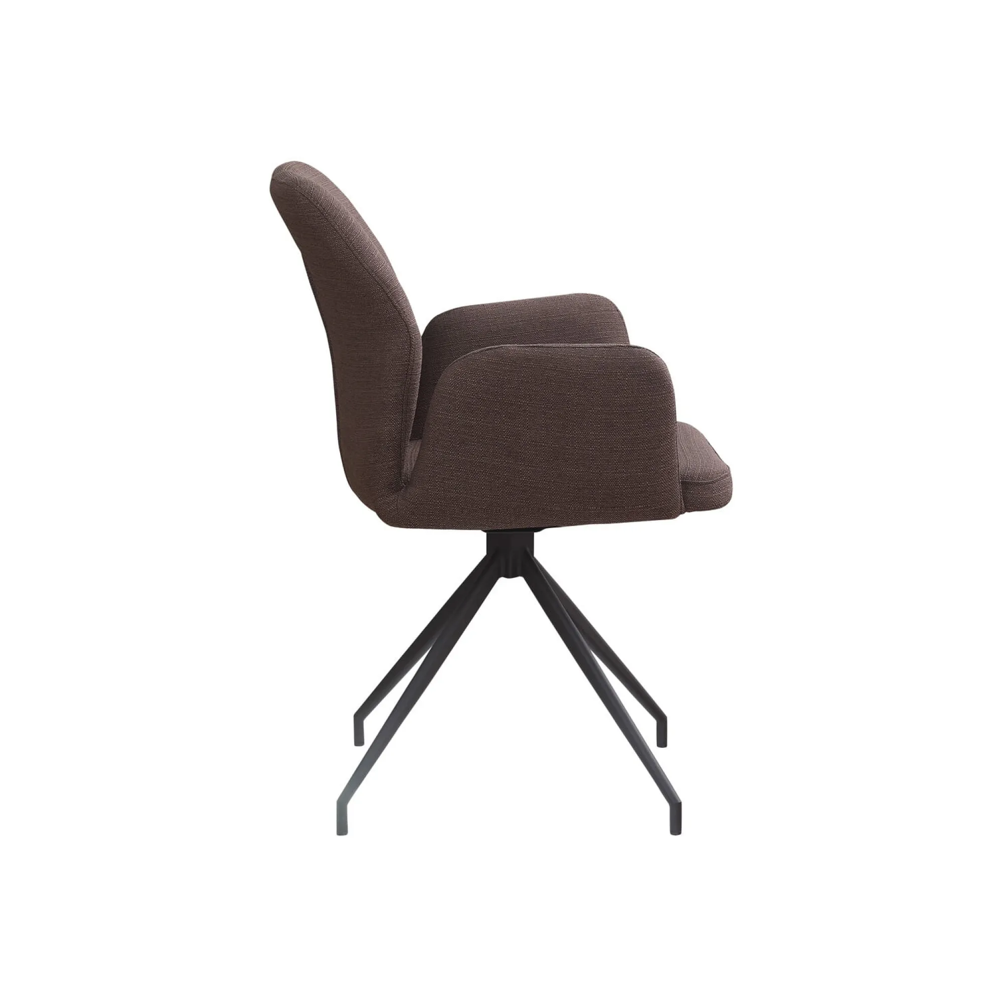 Eetkamerstoelen^Huisenthuis Armstoel Sonja Stof Bruin