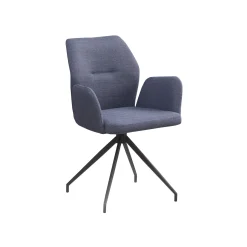 Eetkamerstoelen^Huisenthuis Armstoel Sonja Stof Donkergrijs