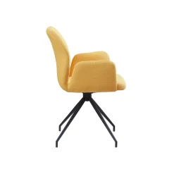 Eetkamerstoelen^Huisenthuis Armstoel Sonja Stof Geel
