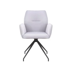 Eetkamerstoelen^Huisenthuis Armstoel Sonja Stof Lichtgrijs