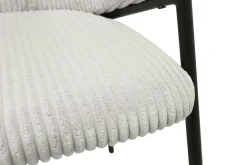 Eetkamerstoelen^Huisenthuis Armstoel Vieve Lichtgrijs Ribstof – Set van 2