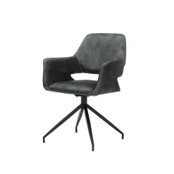 Eetkamerstoelen^Huisenthuis Armstoel Vivian Hunter Velours – Set van 2 Groen