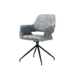 Eetkamerstoelen^Huisenthuis Armstoel Vivian Niagara Velours – Set van 2 Blauw