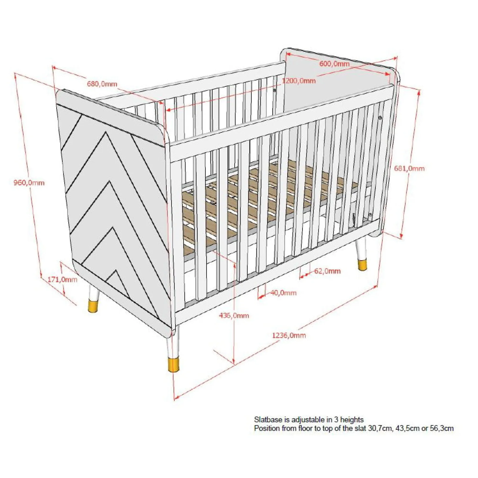 Babyledikanten^Huisenthuis Babybed Eline Groen