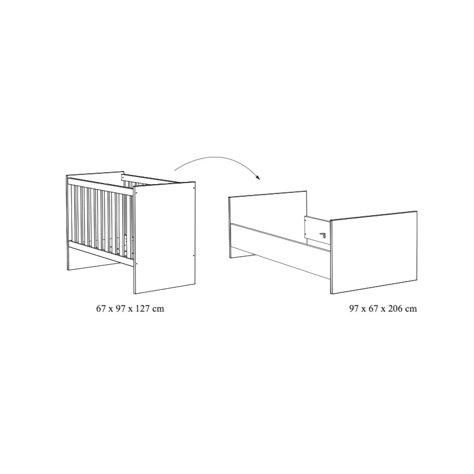 Babyledikanten^Huisenthuis Babybed Lilo Eiken