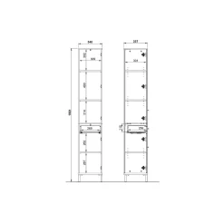 Badkamerkasten^Huisenthuis Badkamer kolomkast Serpa 190 cm Grafiet Eiken