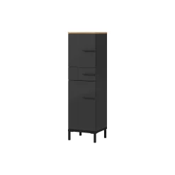 Badkamerkasten^Huisenthuis Badkamer kolomkast Serpa 123 cm Grafiet Eiken