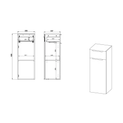 Badkamerkasten^Huisenthuis Badkamer Kolomkast Waldorf Grafiet 93 cm