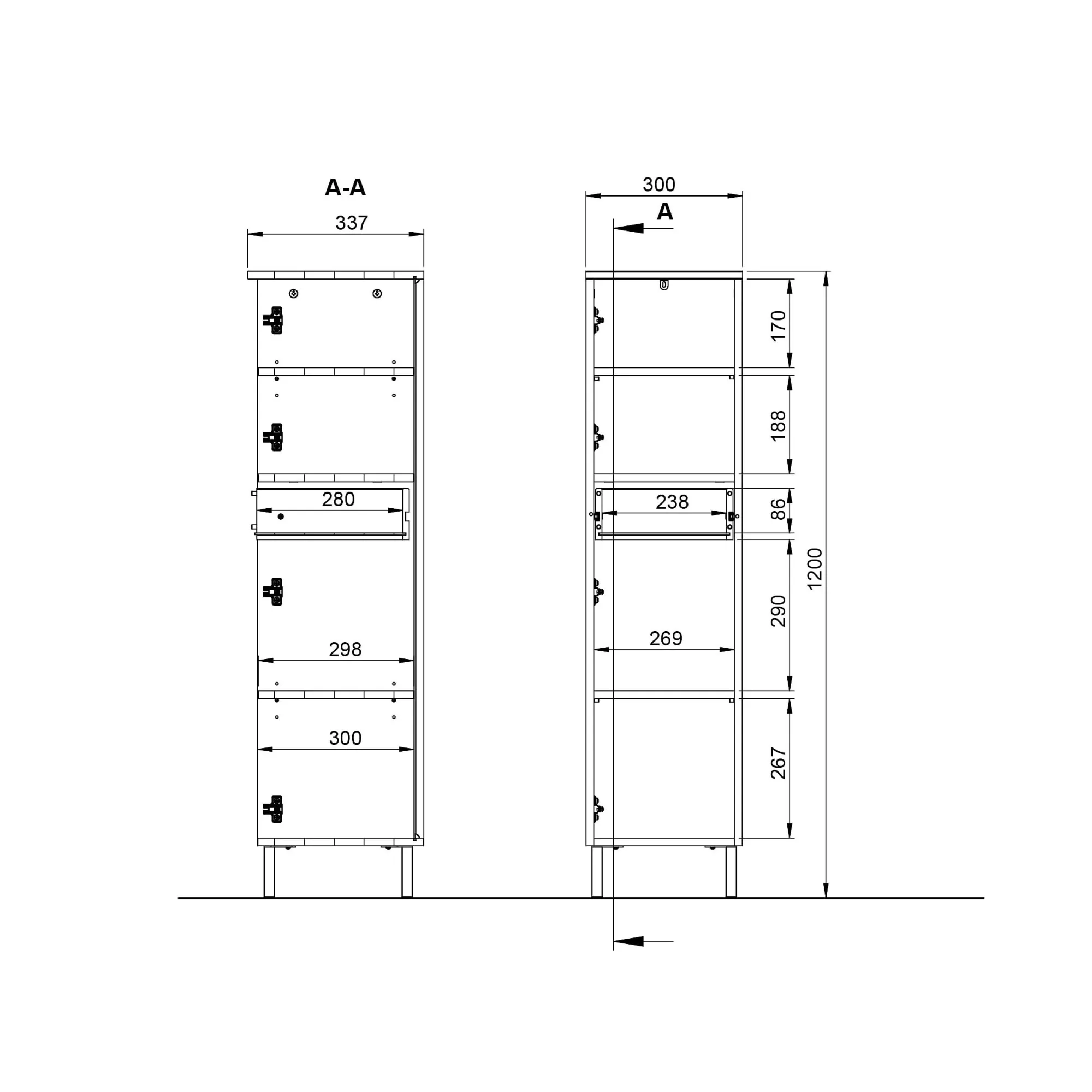 Badkamerkasten^Huisenthuis Badkamer kolomkast Zadar 120 cm Kasjmier