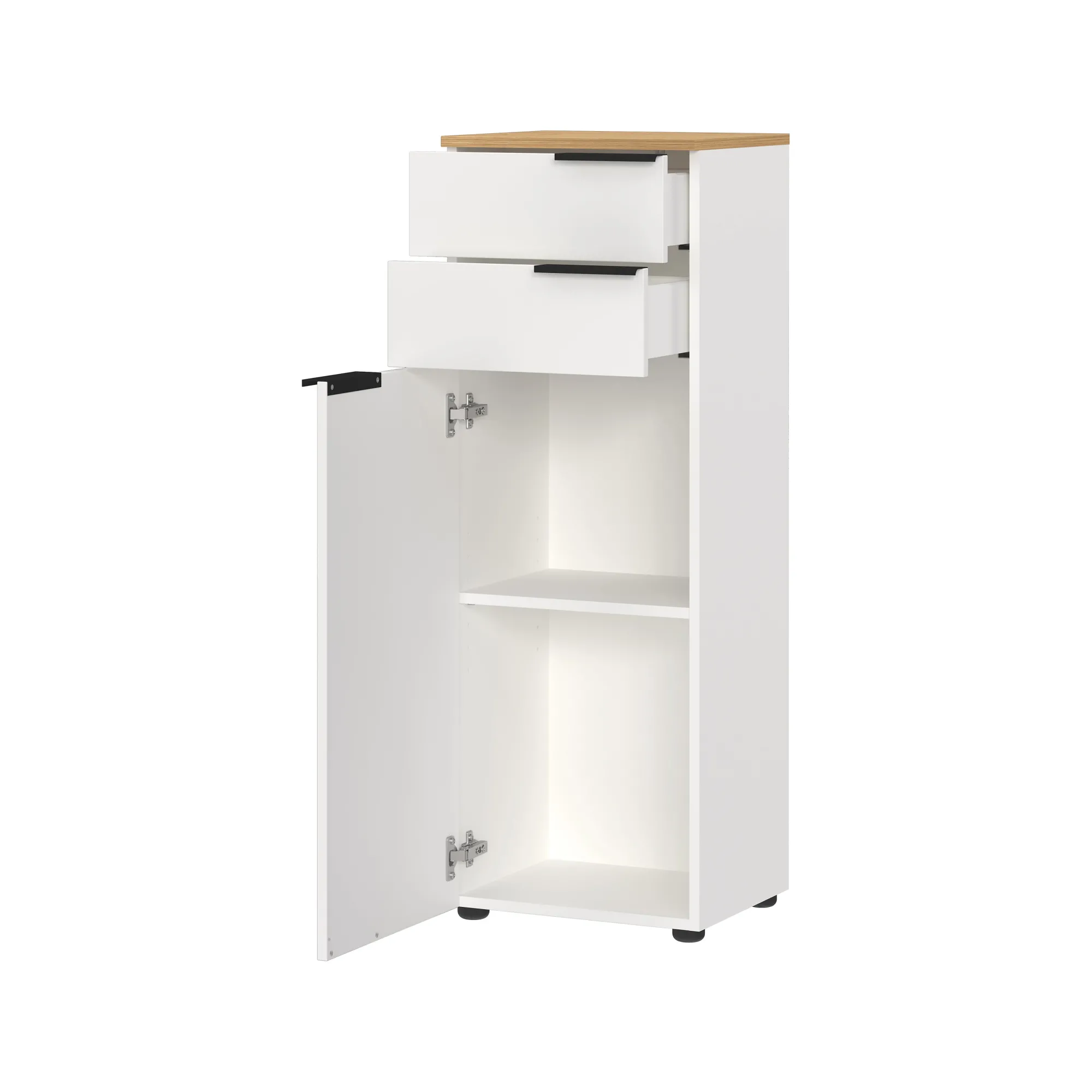 Badkamerkasten^Huisenthuis Badkamerkast Bari Wit Eiken 111 cm