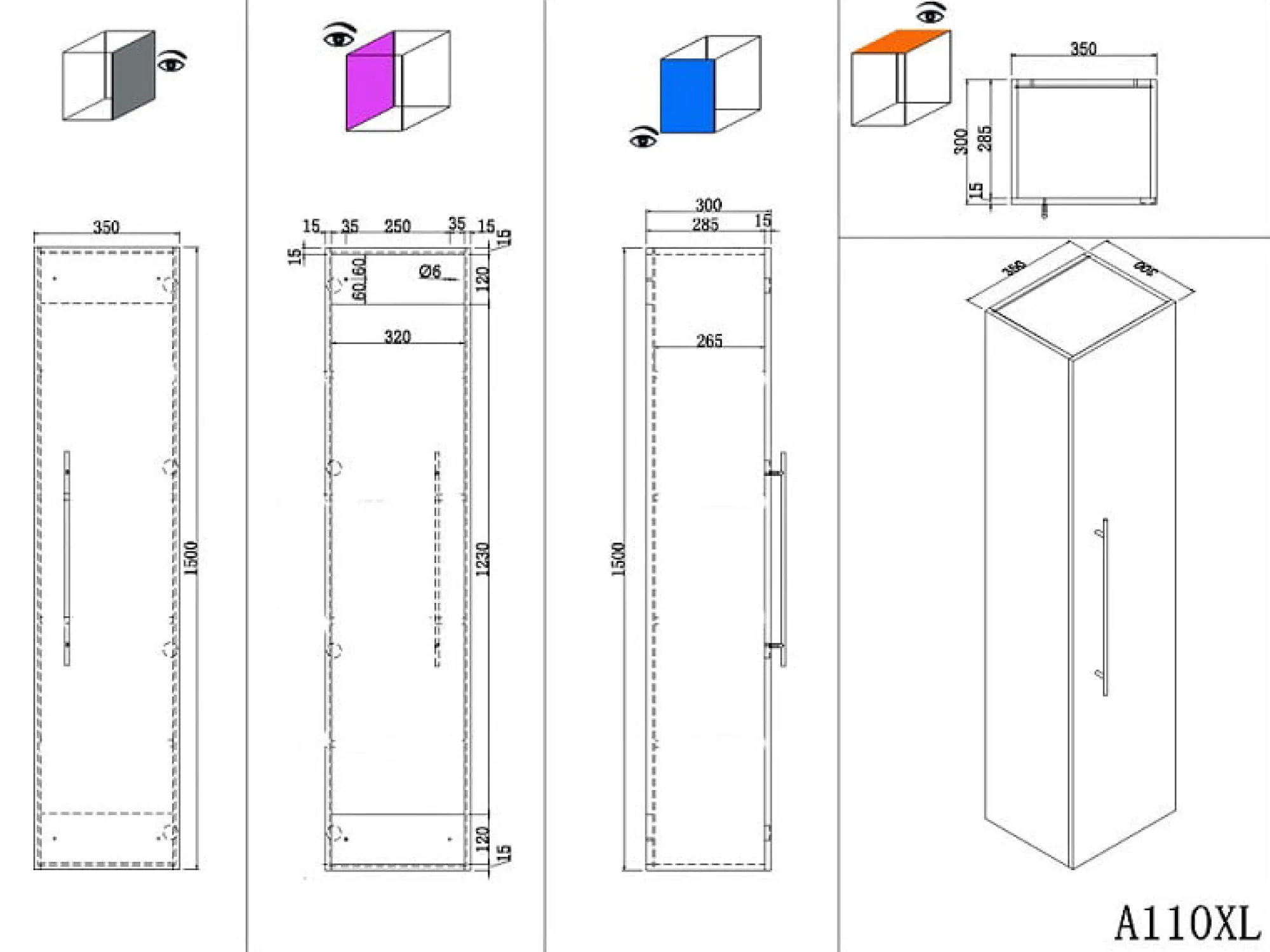 Badkamerkasten^Huisenthuis Badkamerkast Bilbao Hoogglans 150 cm Wit