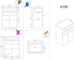 Badkamerkasten^Huisenthuis Badkamerkast Genua 53 cm Grafiet