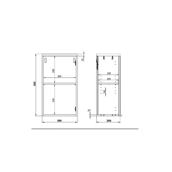 Badkamerkasten^Huisenthuis Badkamerkast Palma Eiken Wit Eiken-Wit