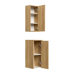 Badkamerkasten^Huisenthuis Badkamerkast Phoenix 71 cm – Set van 2 Eiken