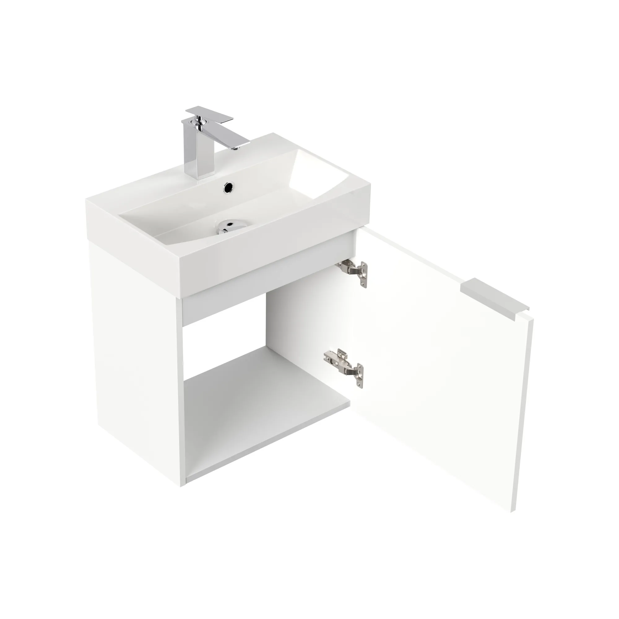 Wastafelkasten^Huisenthuis Badmeubel Annecy Hoogglans 50 cm Wit