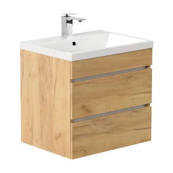 Wastafelkasten^Huisenthuis Badmeubel Atlanta 60 cm Eiken