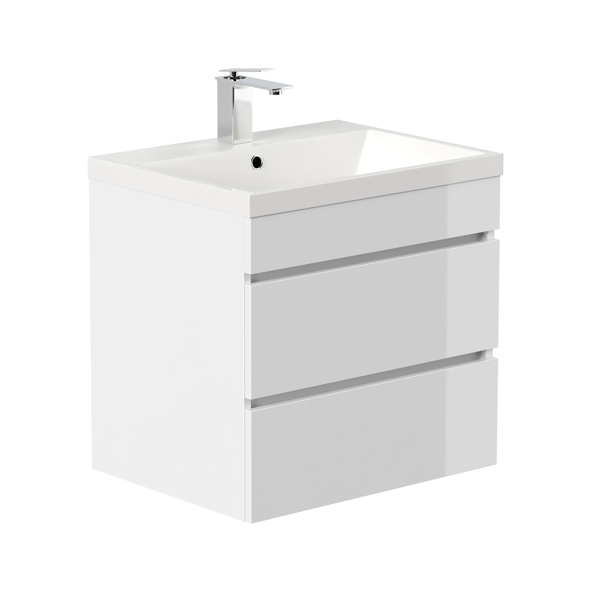 Wastafelkasten^Huisenthuis Badmeubel Atlanta Hoogglans 60 cm Wit