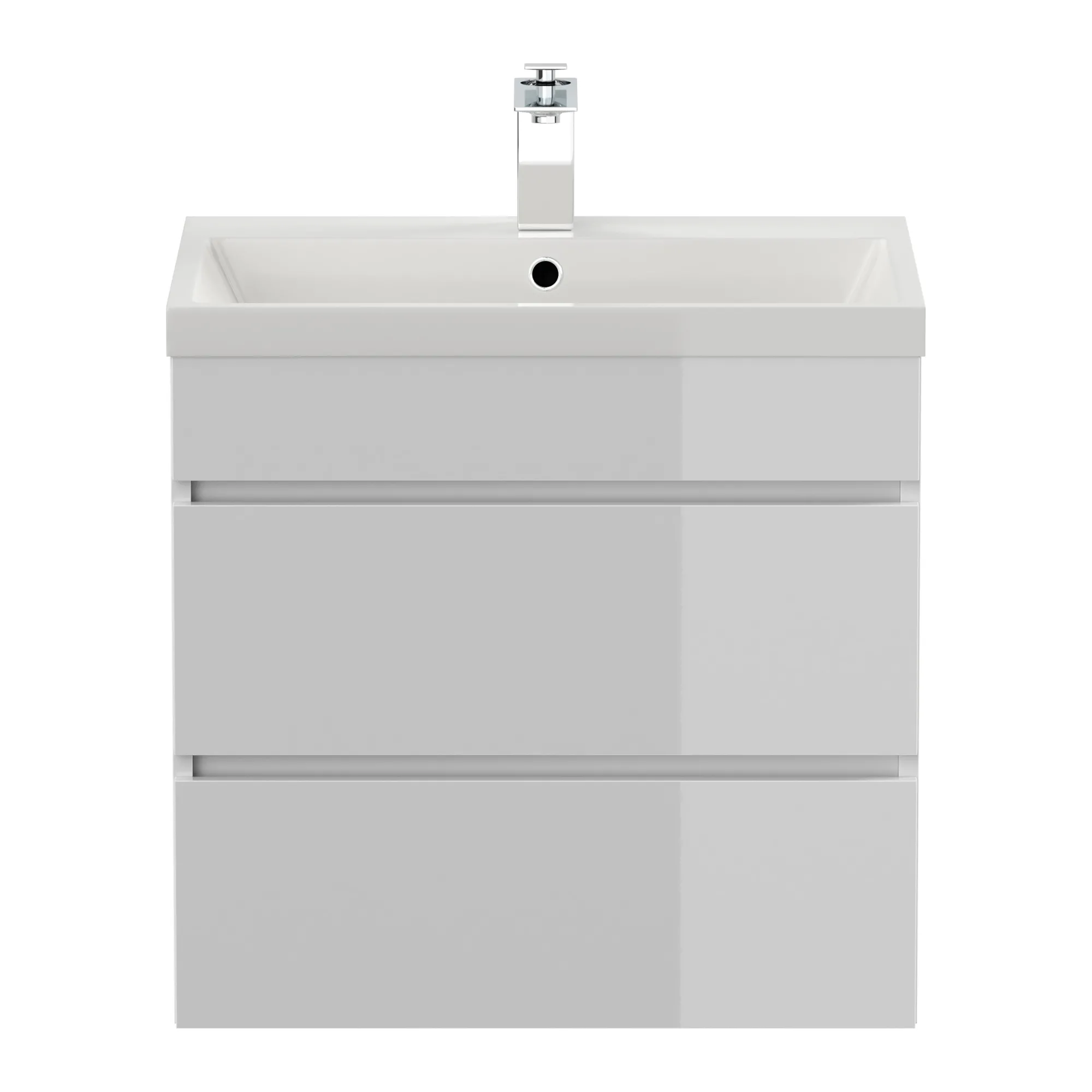 Wastafelkasten^Huisenthuis Badmeubel Atlanta Hoogglans 60 cm Wit