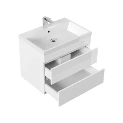 Wastafelkasten^Huisenthuis Badmeubel Atlanta Hoogglans 70 cm Wit